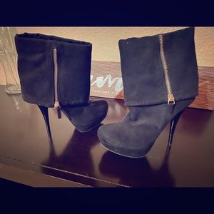 Candies black stiletto ankle boot